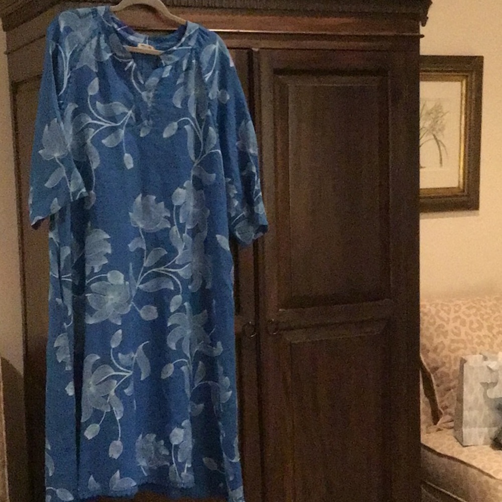 Blue caftan 100% Italian linen